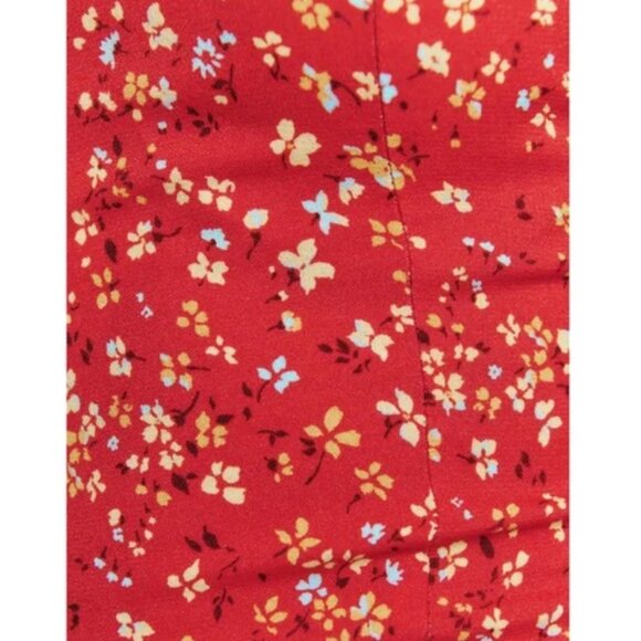 Reformation Zoe Side Slit Midi Skirt Baila Floral Red 8 NWOT SOLD OUT! - Picture 4 of 9